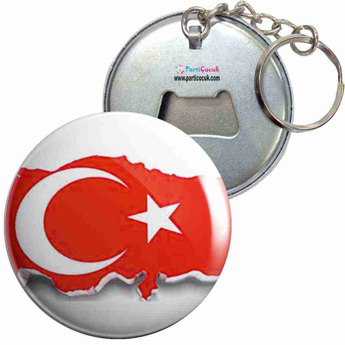 Anahtarlıklı Açacak Türk Bayrağı 18 Parti Çocuk 