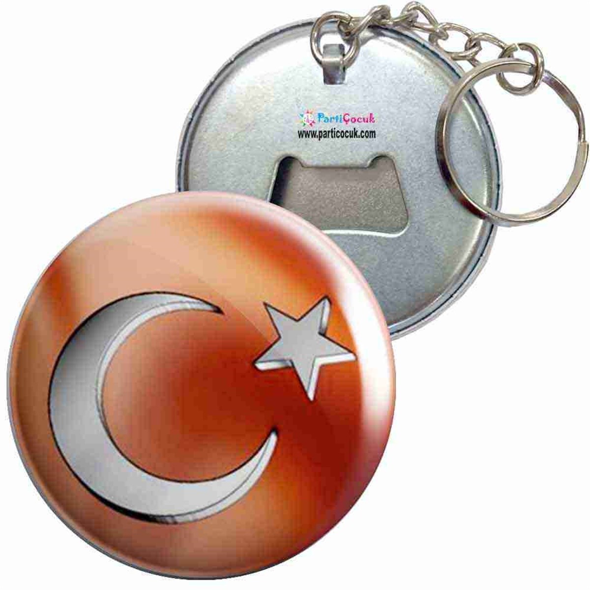 Anahtarlıklı Açacak Türk Bayrağı 20 Parti Çocuk 