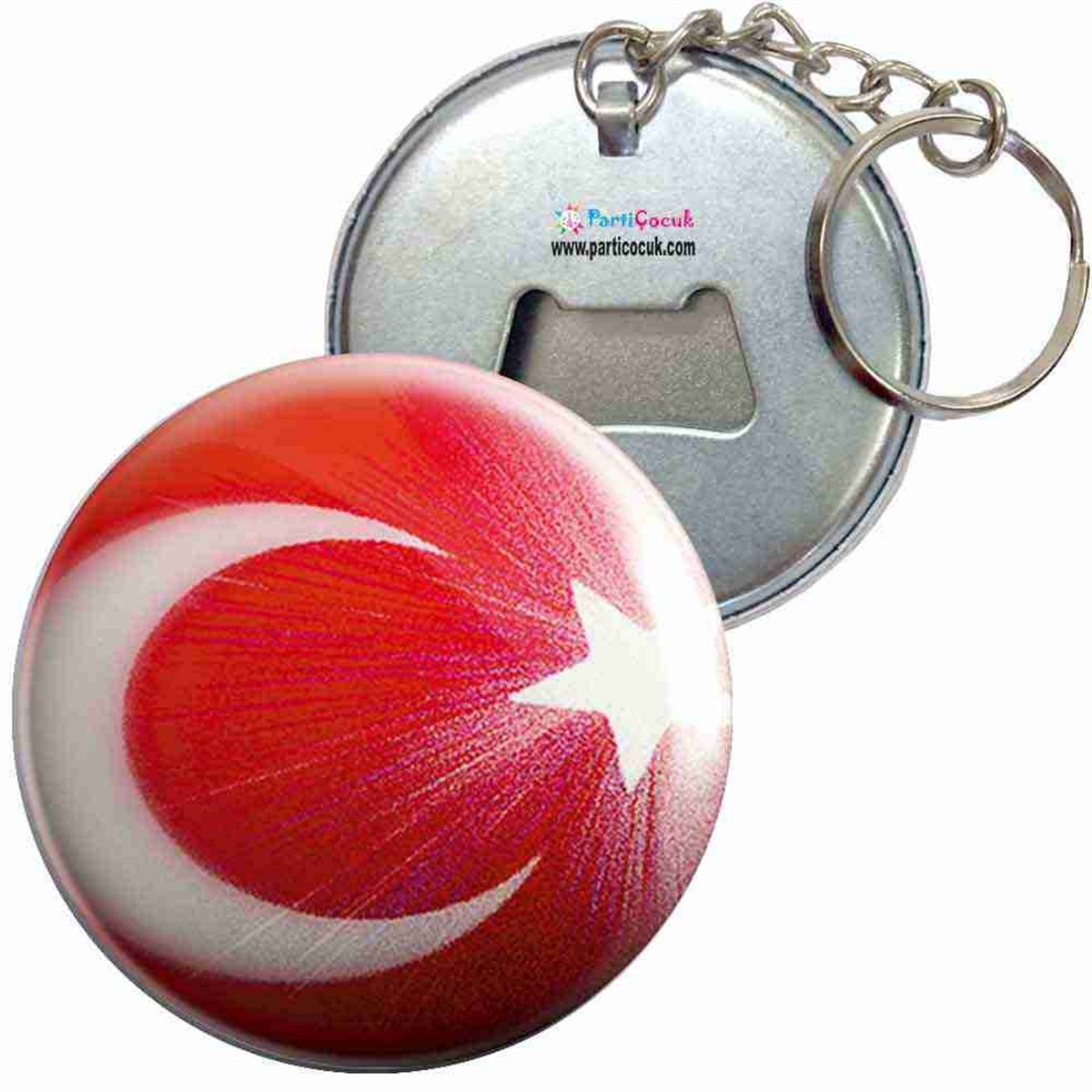 Anahtarlıklı Açacak Türk Bayrağı 3 Parti Çocuk 