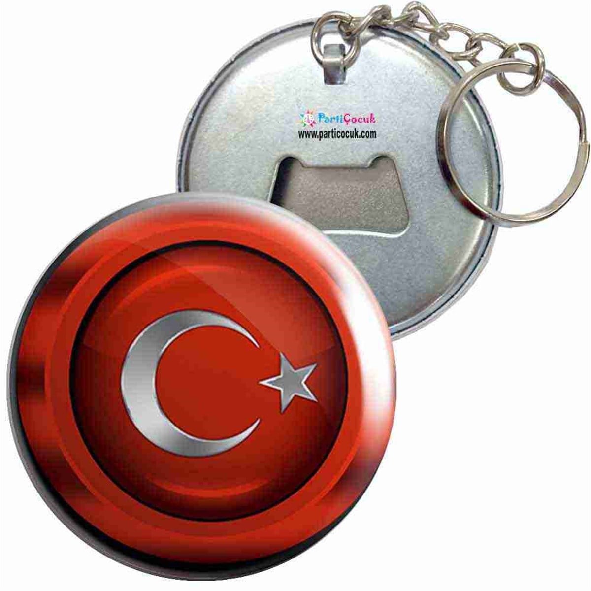 Anahtarlıklı Açacak Türk Bayrağı 5 Parti Çocuk 