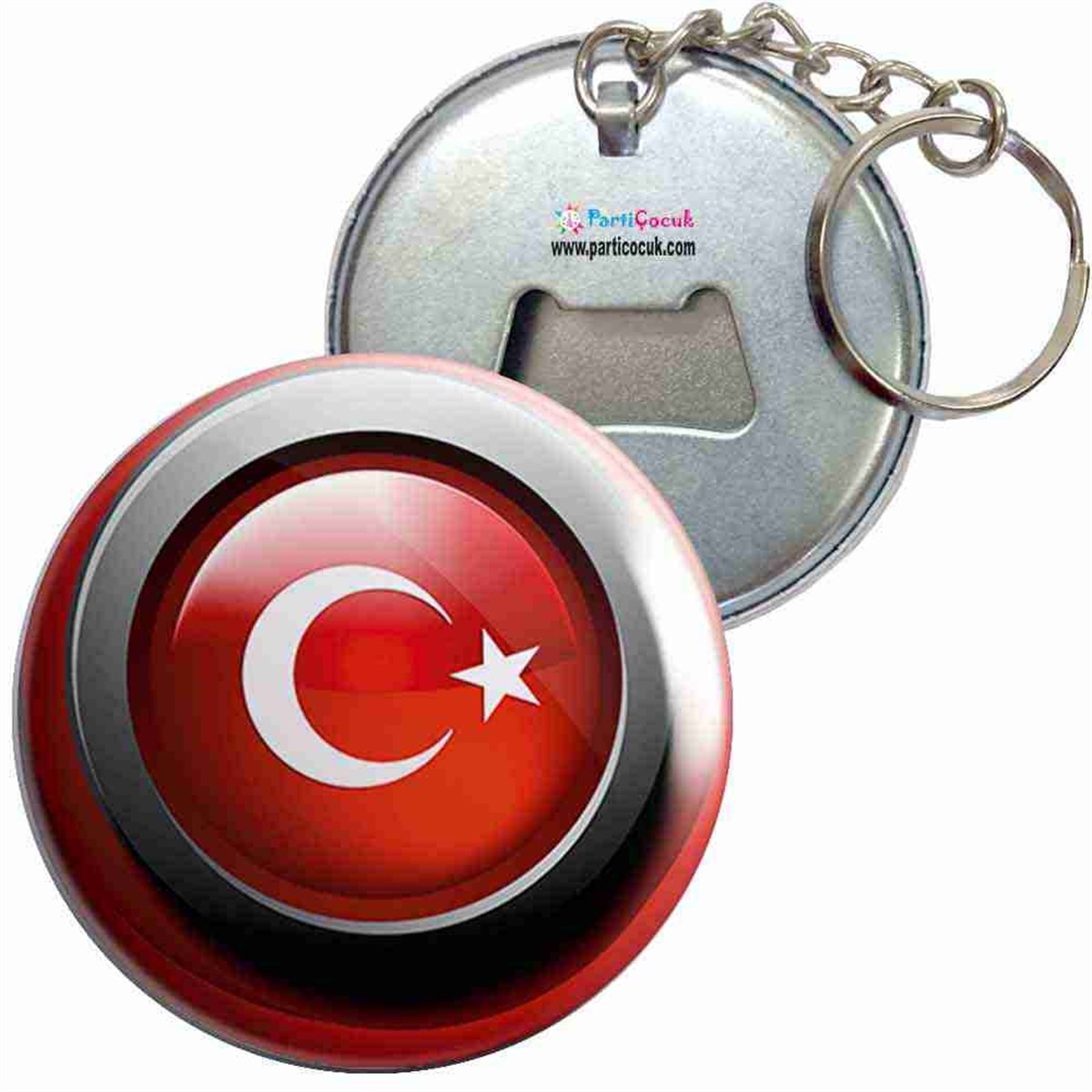 Anahtarlıklı Açacak Türk Bayrağı 7 Parti Çocuk 