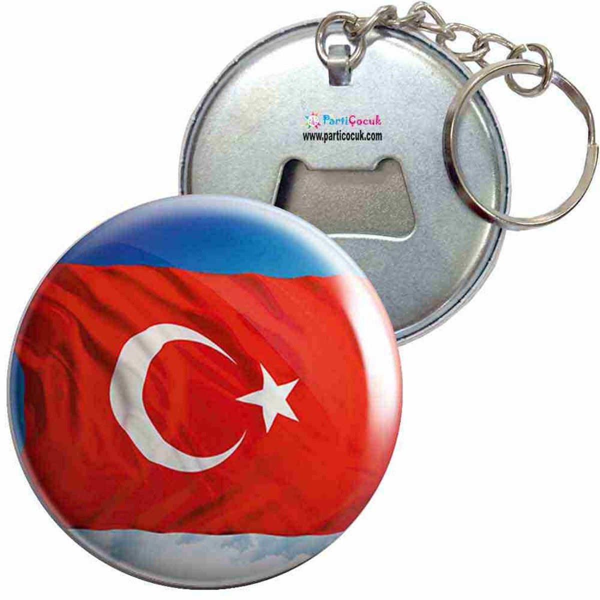 Anahtarlıklı Açacak Türk Bayrağı 8 Parti Çocuk 