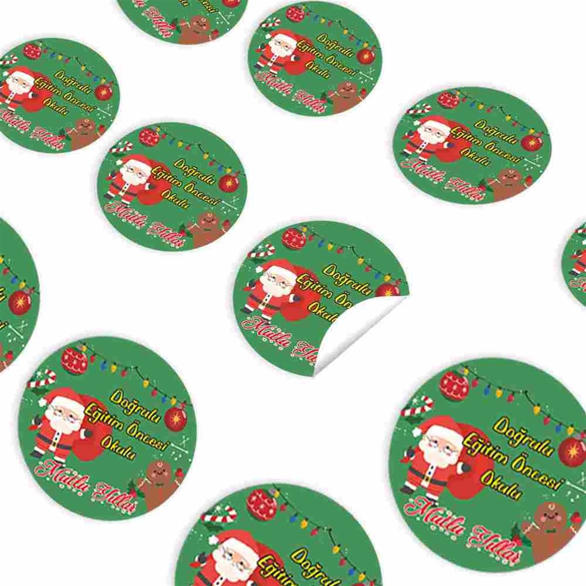 Anaokulu Yeni Yıl Neon Parti Yapışkanlı Sticker 30 Adet 