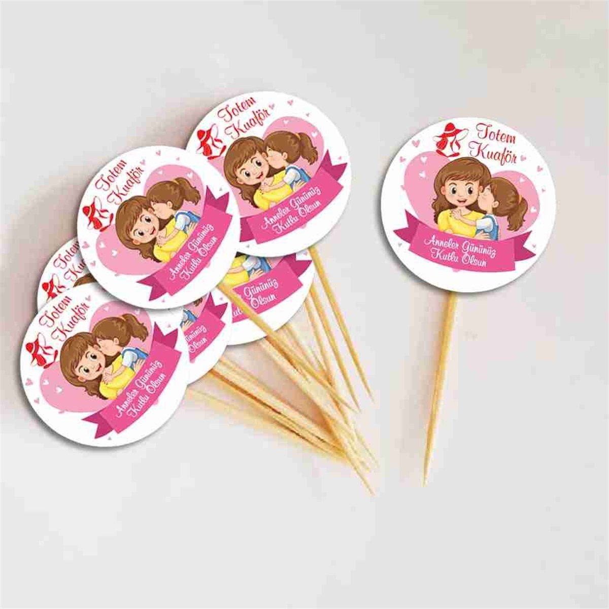 Anneler Günü Masa Süsleme Cupcake Kürdanı 