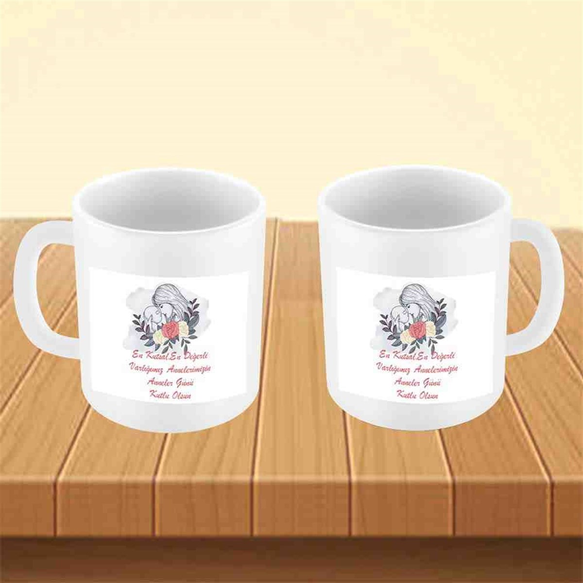 Anneler Günü Özel  Baskı Cam Bardak Baskı 