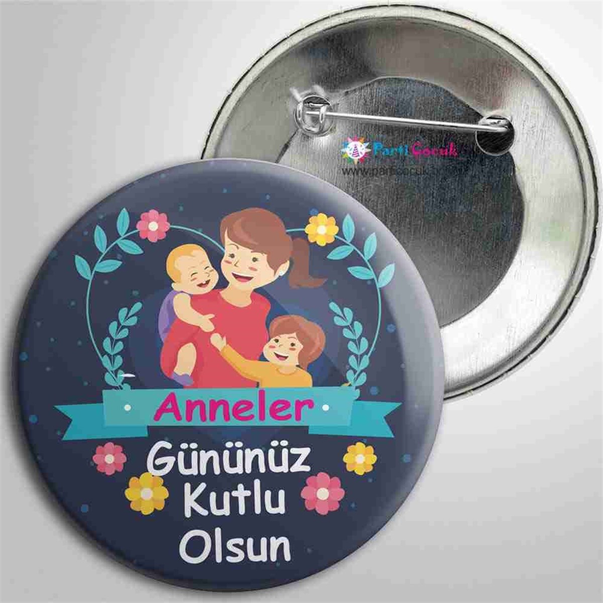 Anneler Günü Tasarım Kapak Şeklinde Rozet  