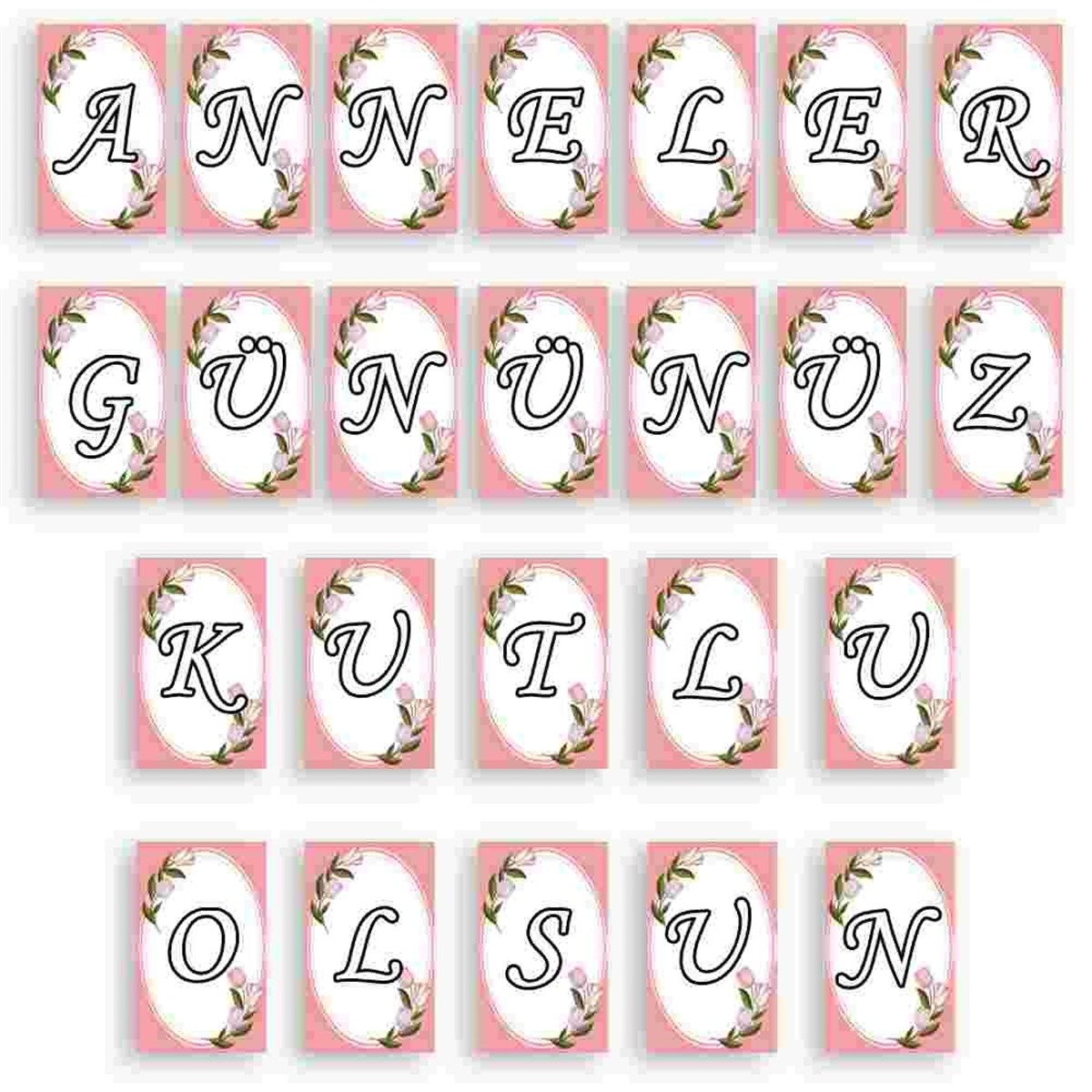 Anneler Günü Temalı Harf Flama 