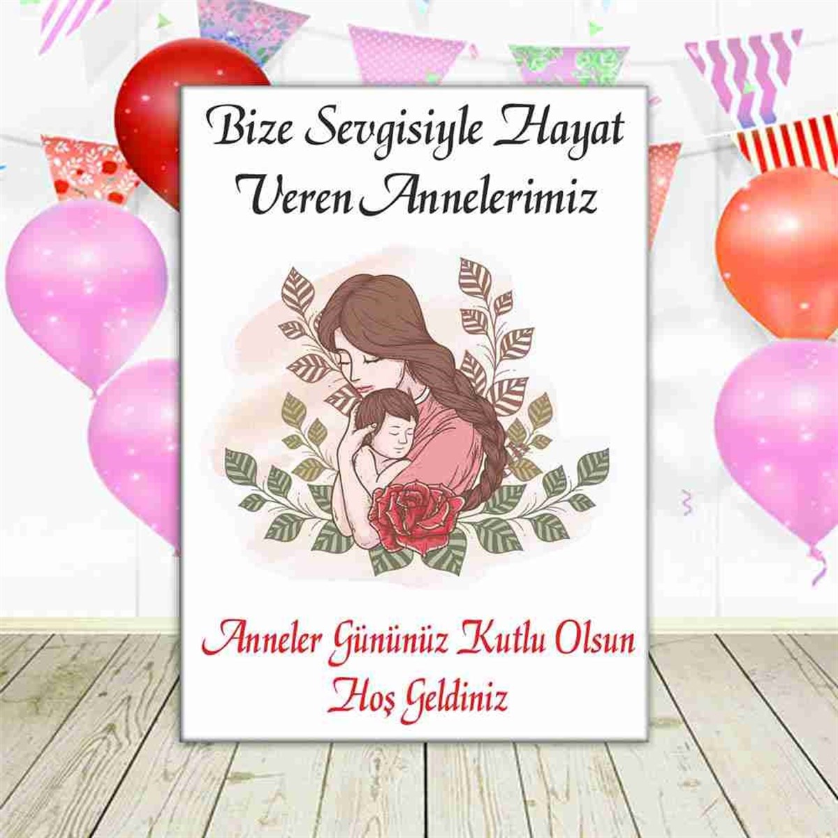 Anneler Günü Toplu Hatıra Masa Önü Pano 