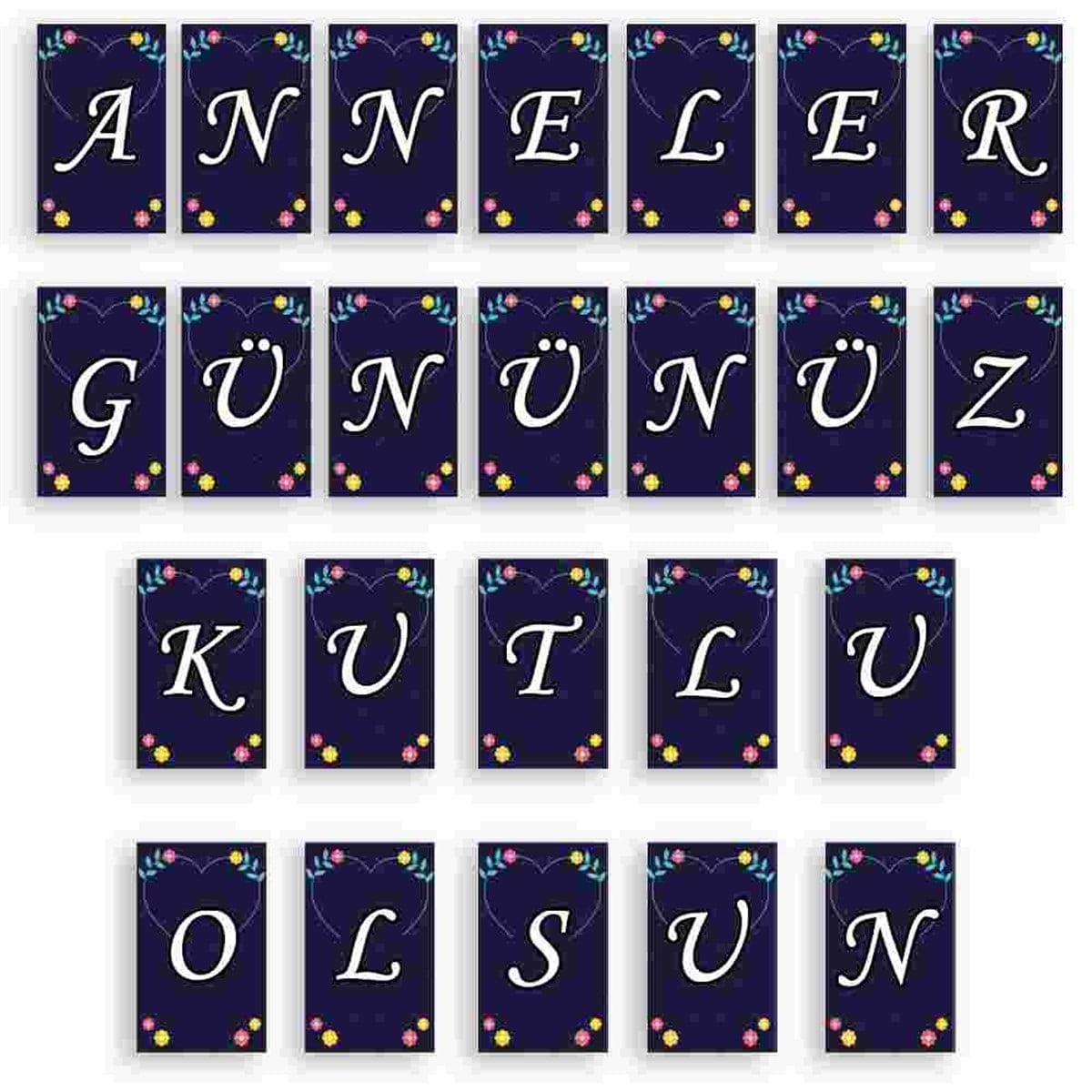 Anneler Gününa Özel Harf Flama 