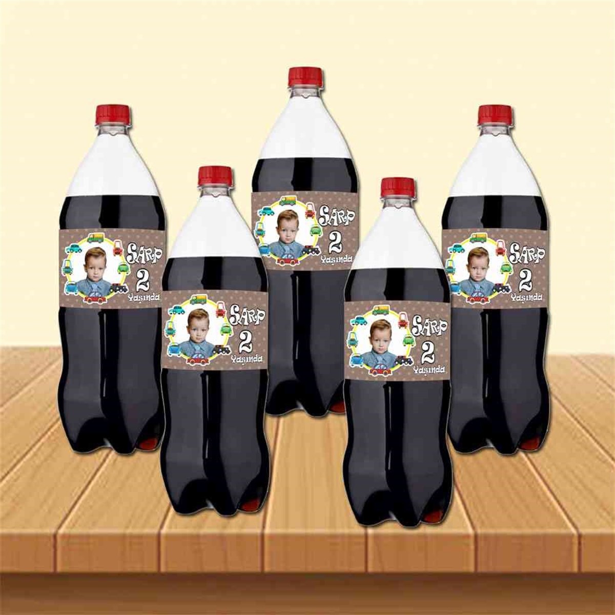 Araba Çerçeveli  Kahverengi Cola Şisesi Bandı    