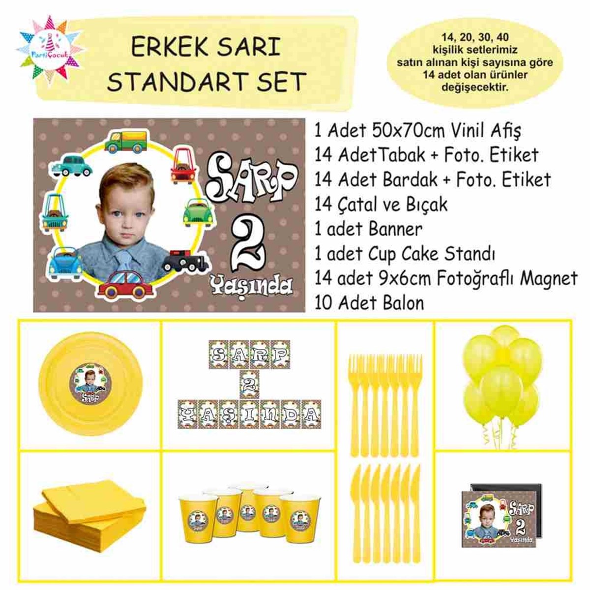Araba Çerçeveli  Kahverengi Konsept Standart Set 