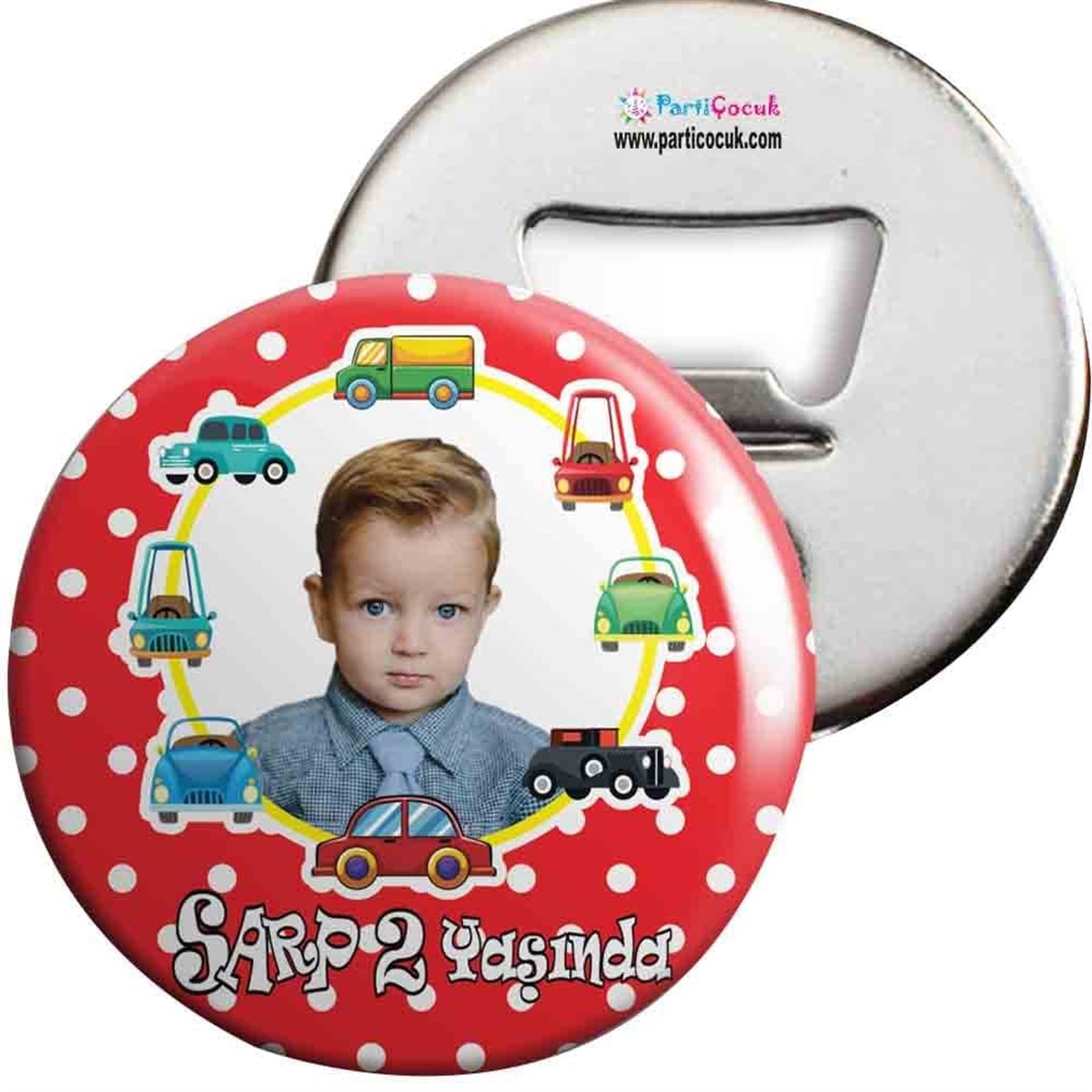 Araba Kırmızı Konsept Açacaklı Magnet Kişiye Özel  