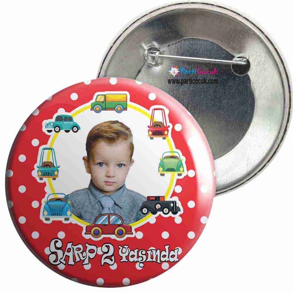 Araba Kırmızı Konsept İğneli Rozet  