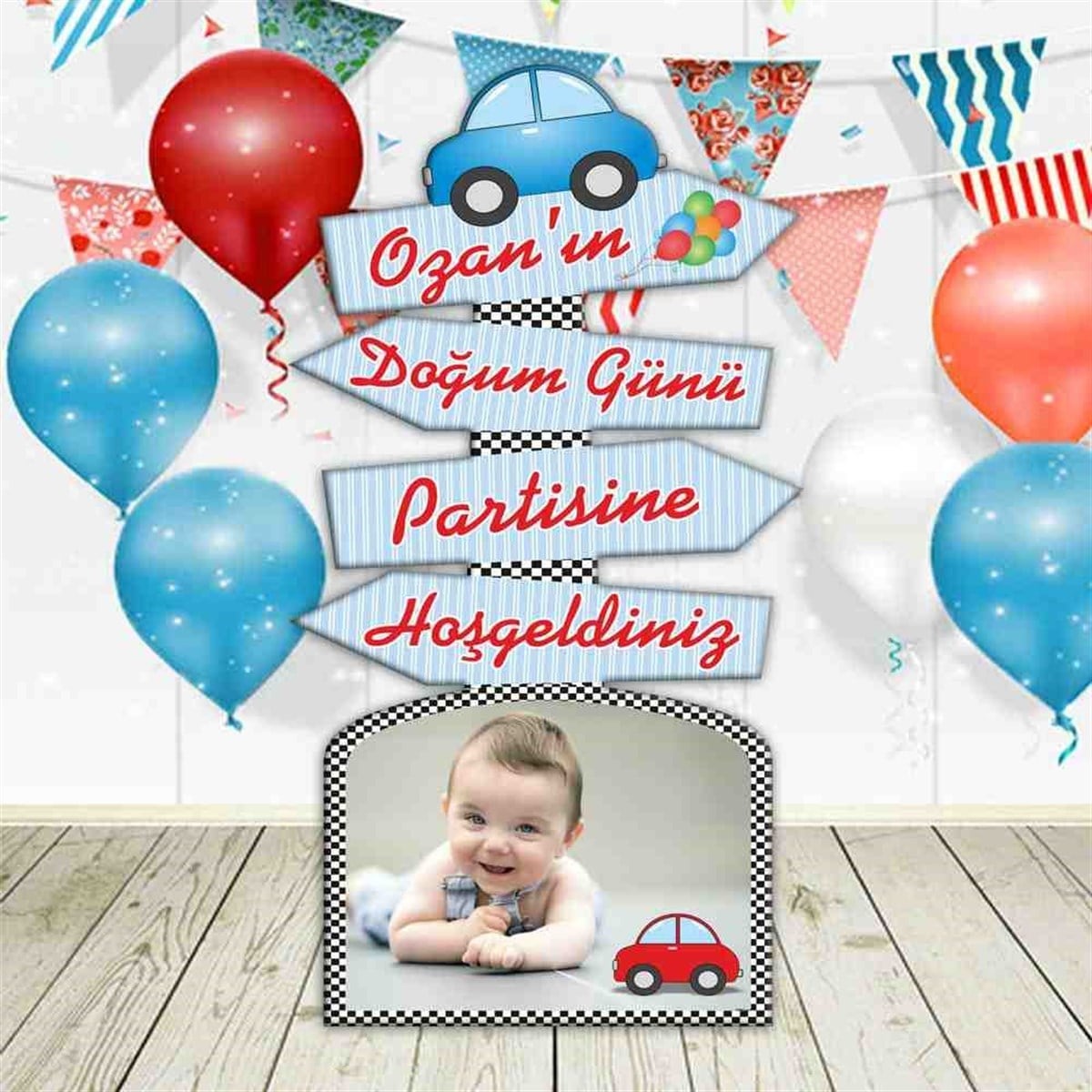 Araba Kırmızı Renk Özel Yön Pano 