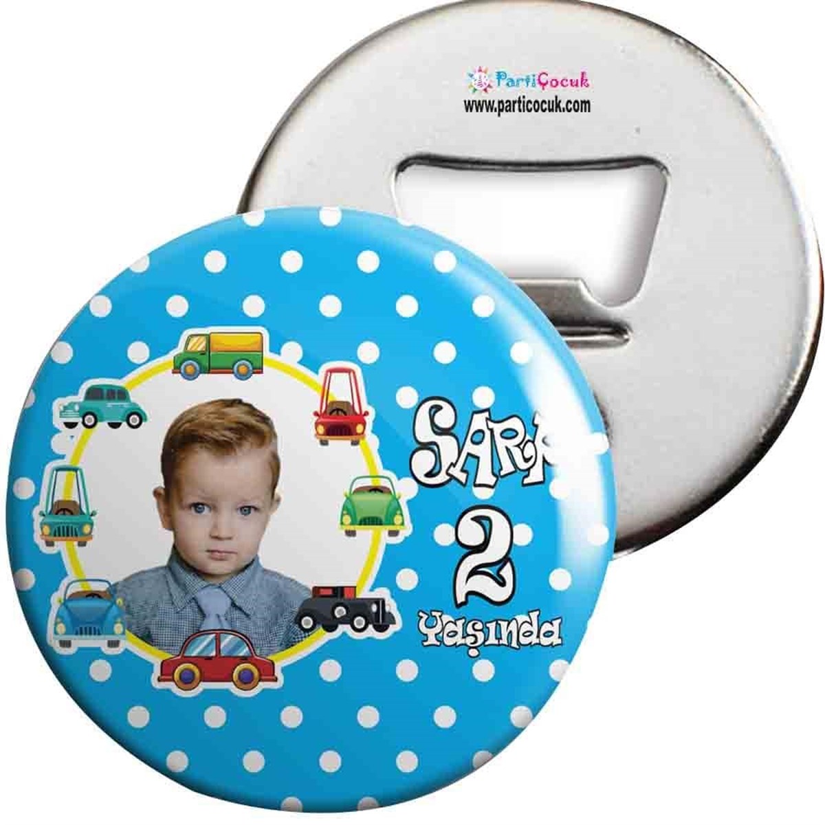 Araba Mavi Konsept Açacaklı Magnet Kişiye Özel  