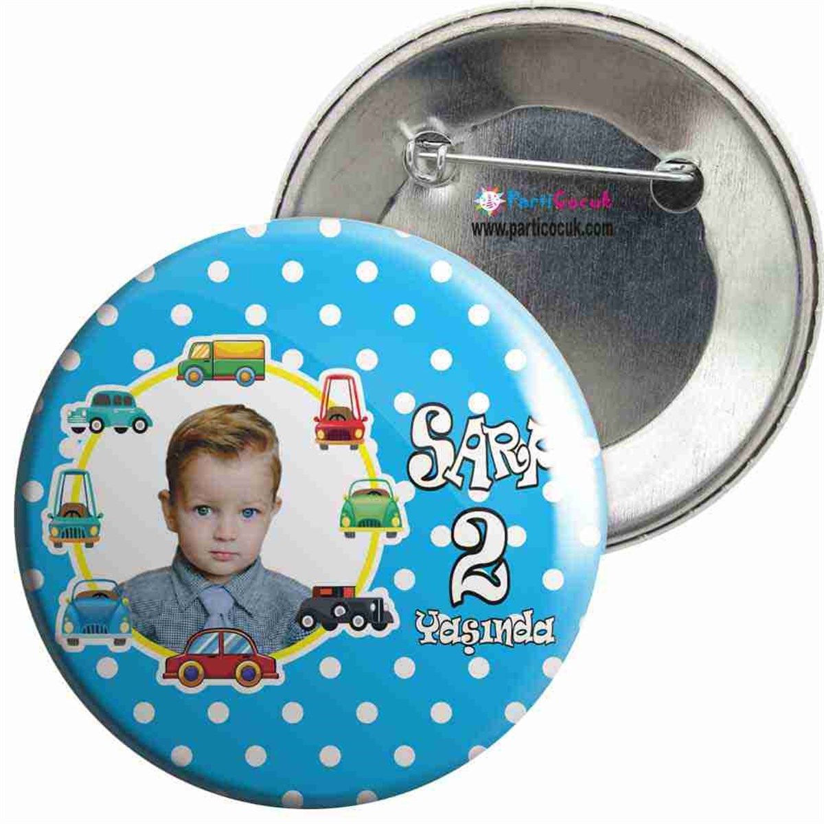 Araba Mavi Konsept İğneli Rozet  