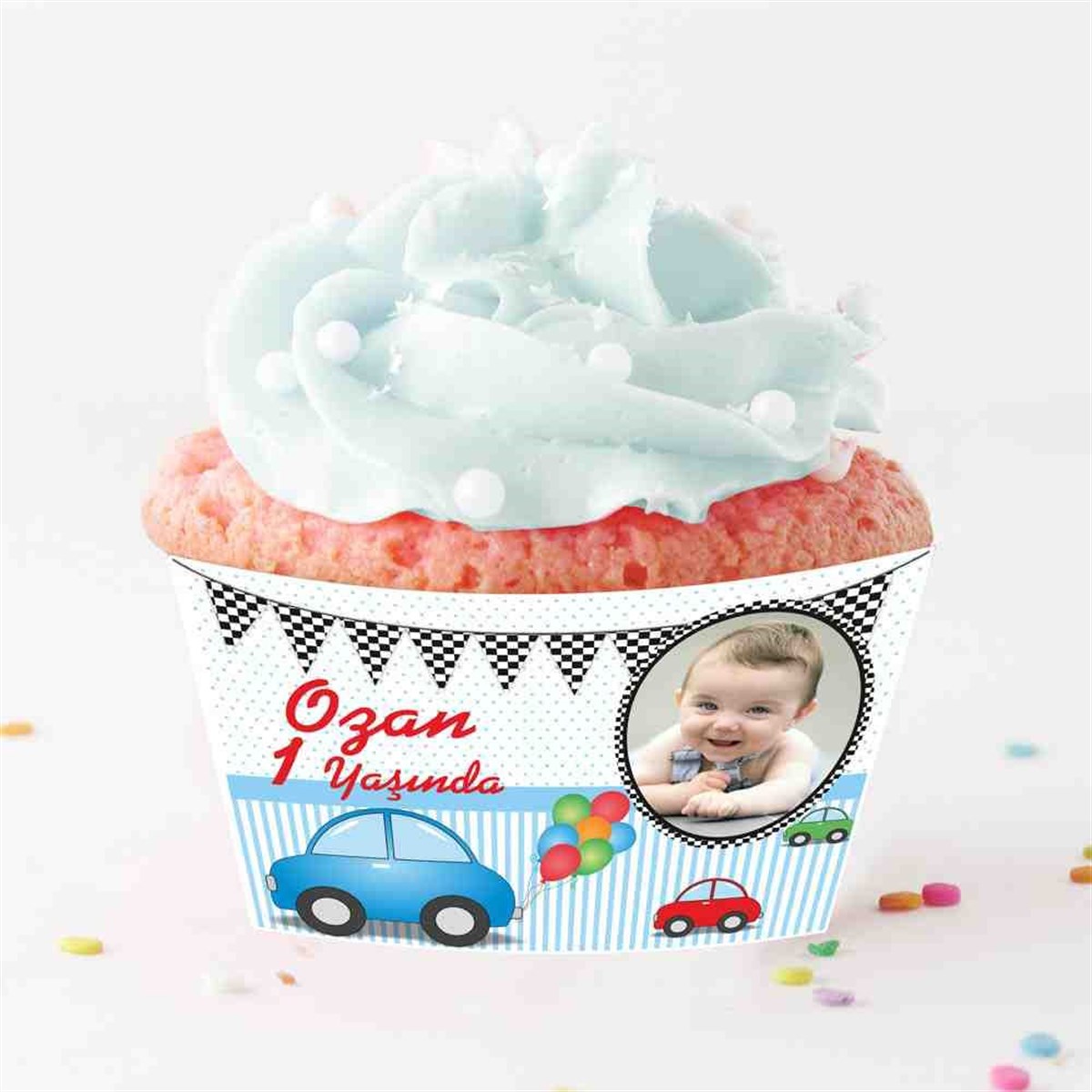 Arabalar Temalı Cupcake Sargısı 