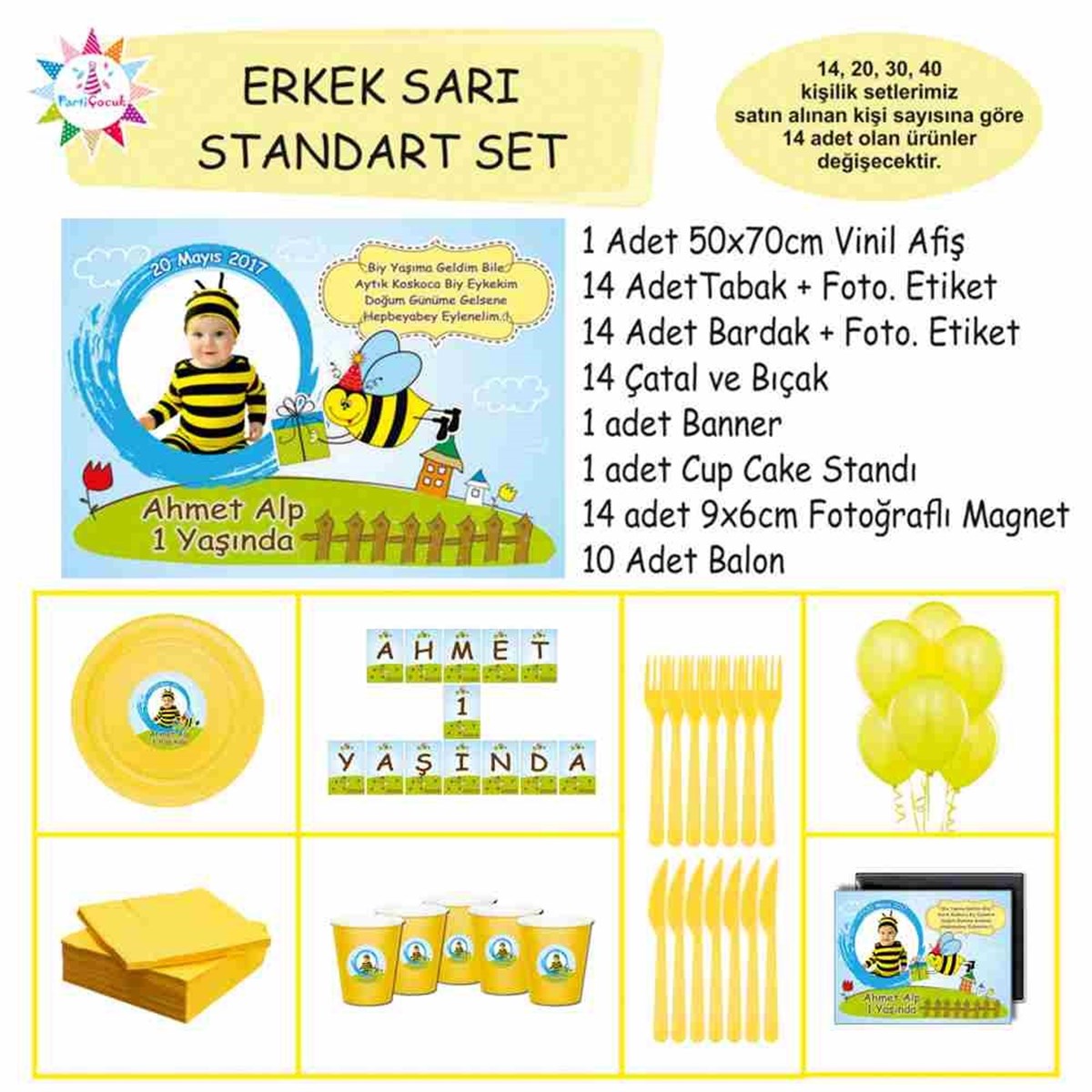Arı Konsept Parti Malzemeleri Standart Set 