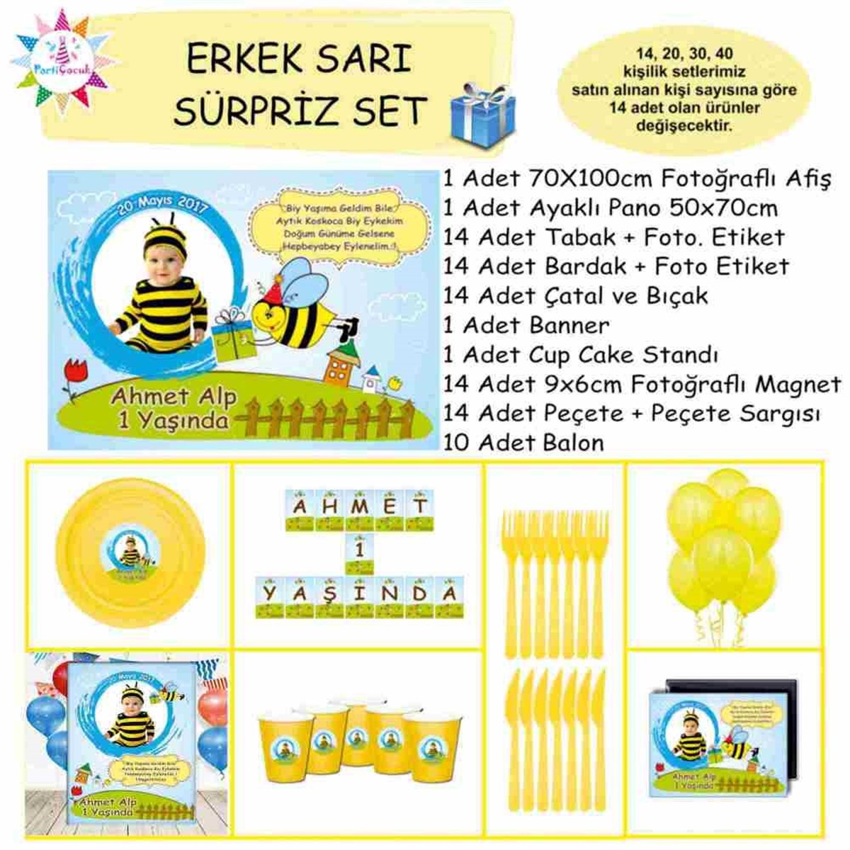 Arı Konsept Parti Malzemeleri Sürpriz Set 