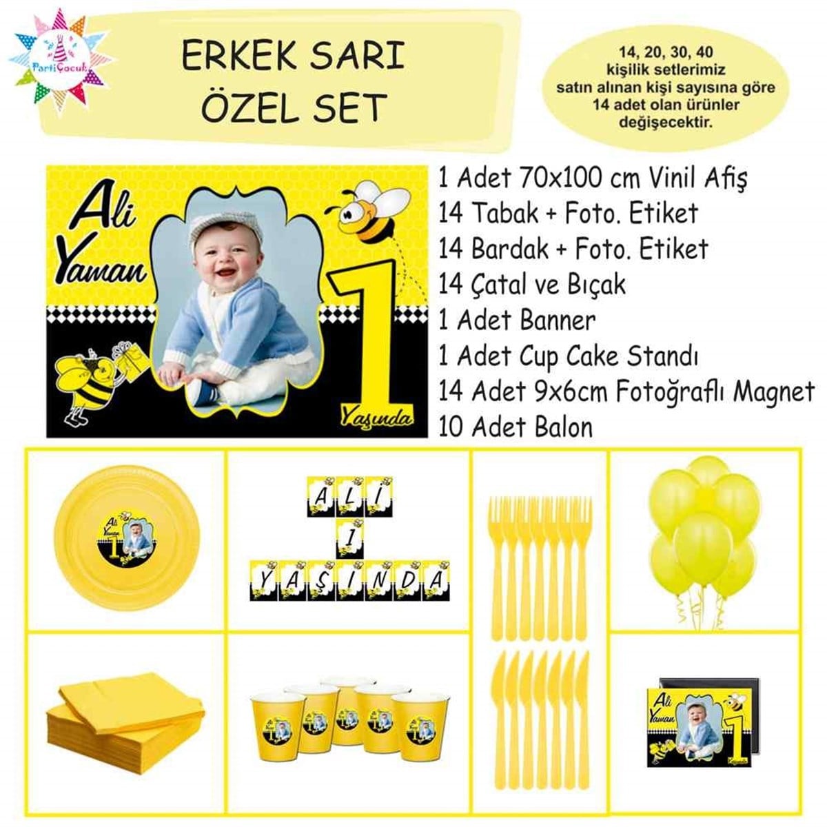 Arı Konsepti Masa Süslemesi Seti Özel Set  