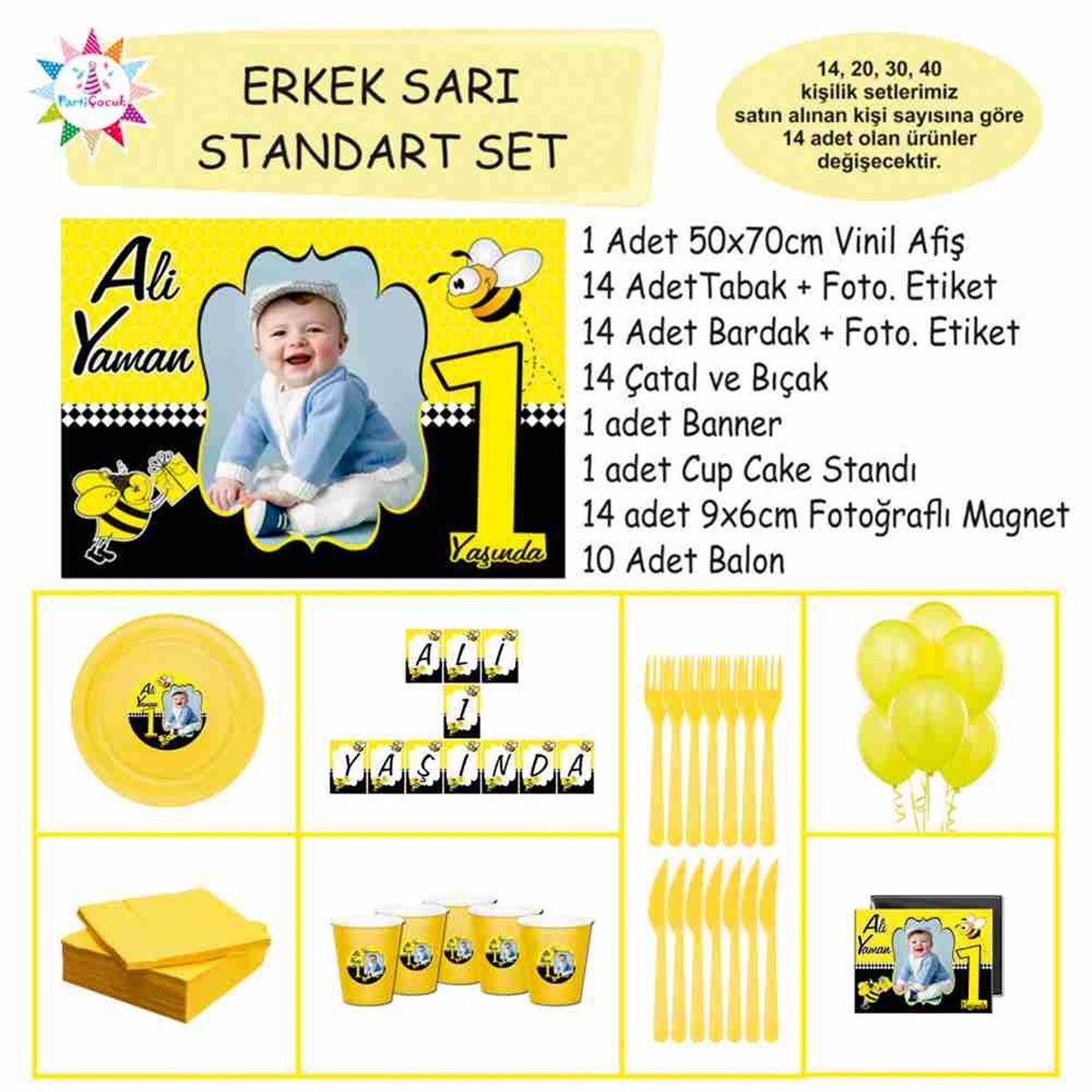 Arı Konsepti Masa Süslemesi Seti Standart Set  
