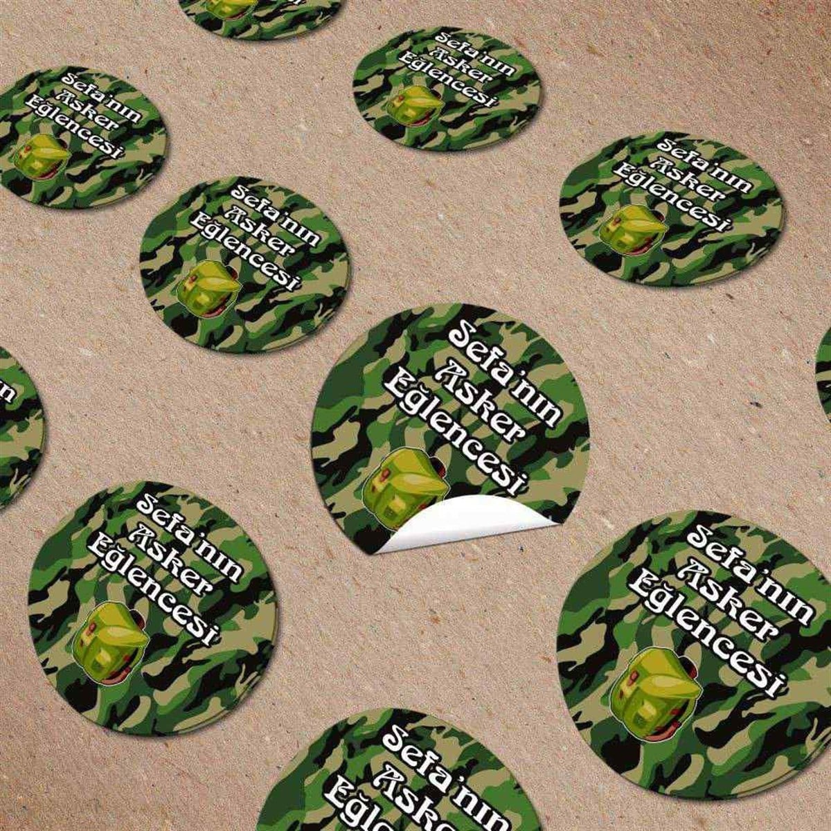 Asker Eğlencesi Hediyeliklere Etiket Sticker 