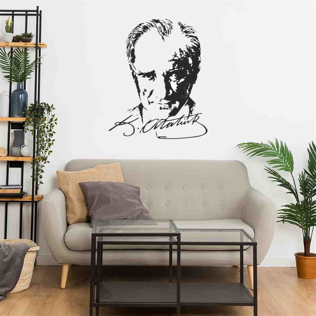 Atatürk Silüeti Ve İmzası Duvar Süsleme 