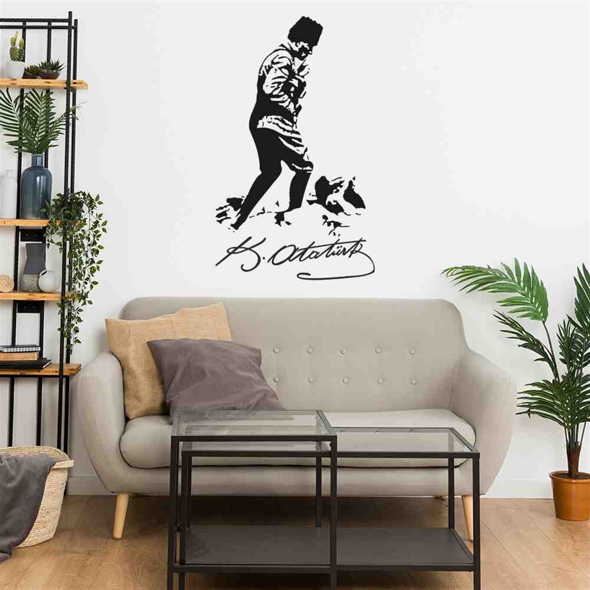 Atatürk Silüeti Ve İmzası Siyah Sticker 