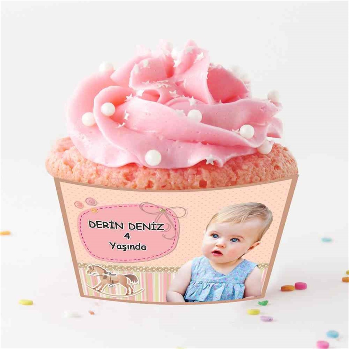 Atlı Konsept Cupcake Sargısı   