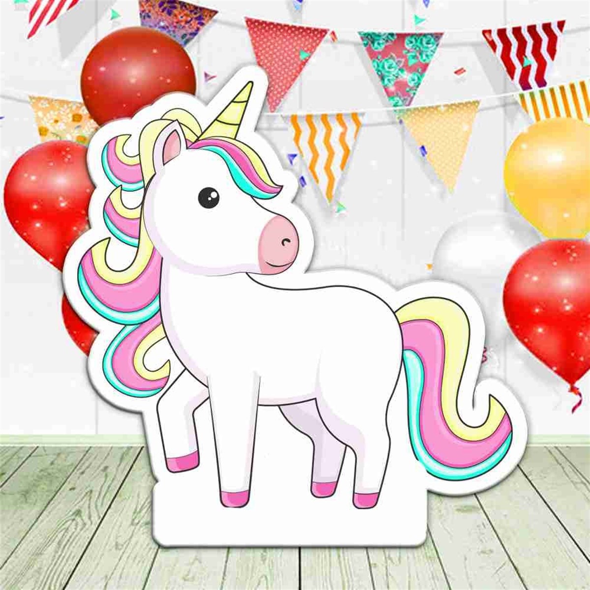 Ayaklı Pano Unicorn Tek Boynuzlu At Figürü 