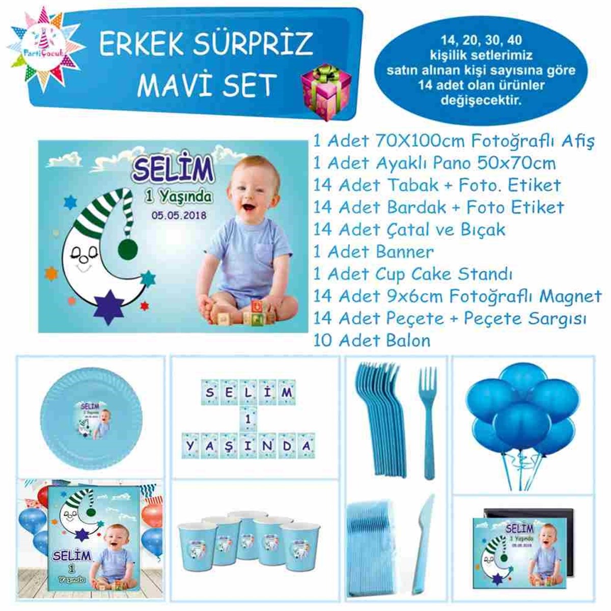 Aydede Doğum Günü Seti Sürpriz Set 