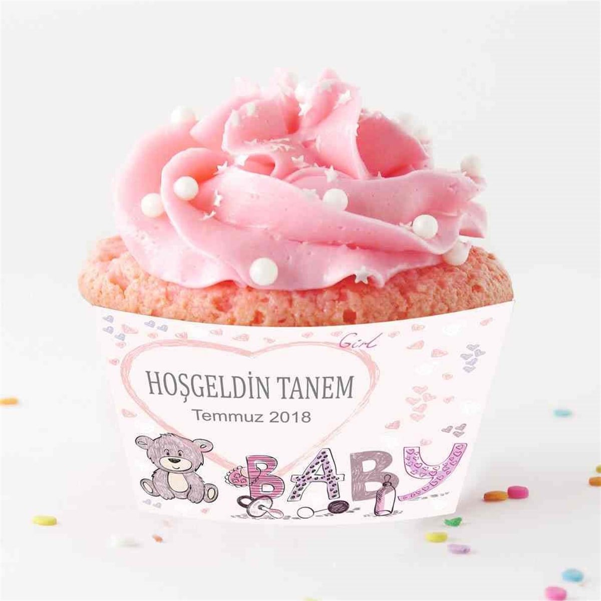 Ayılı Konsept Cupcake Sargısı   