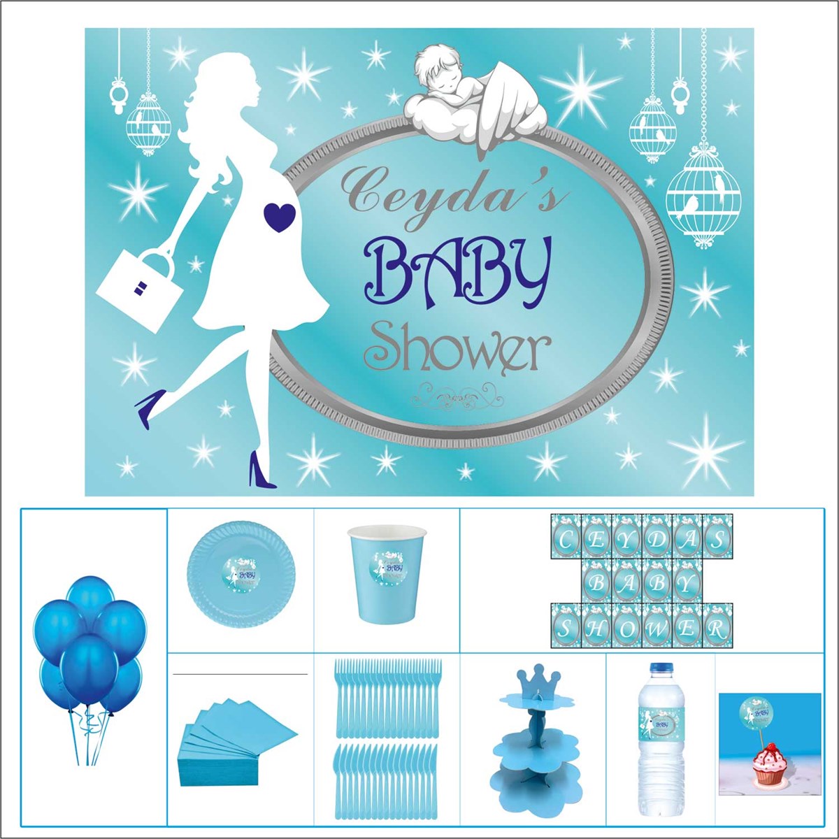Baby Shower Çocuk Seti Erkek Çocuğu Standart  