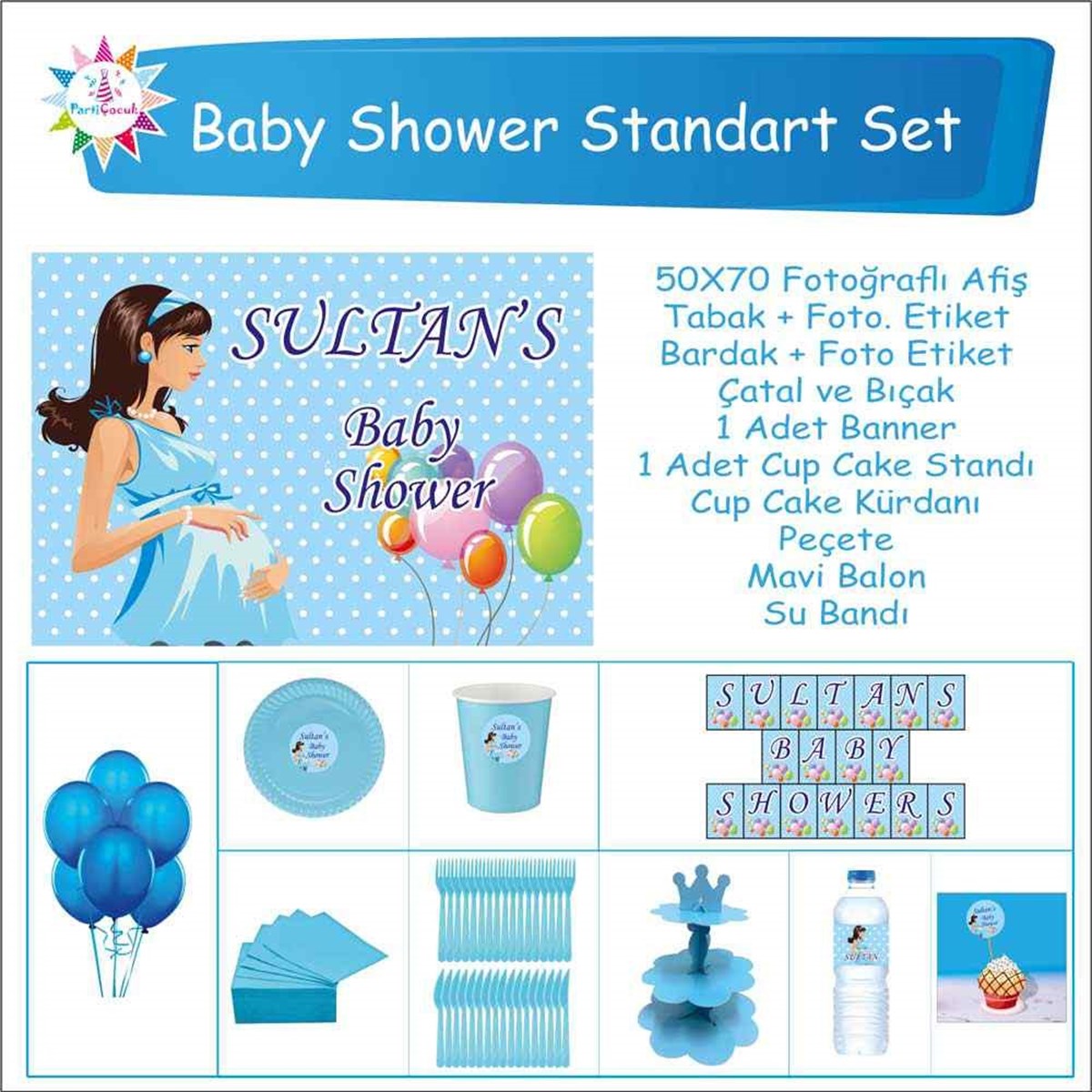 Baby Shower Çocuk Seti Erkek çocuğu Standart 