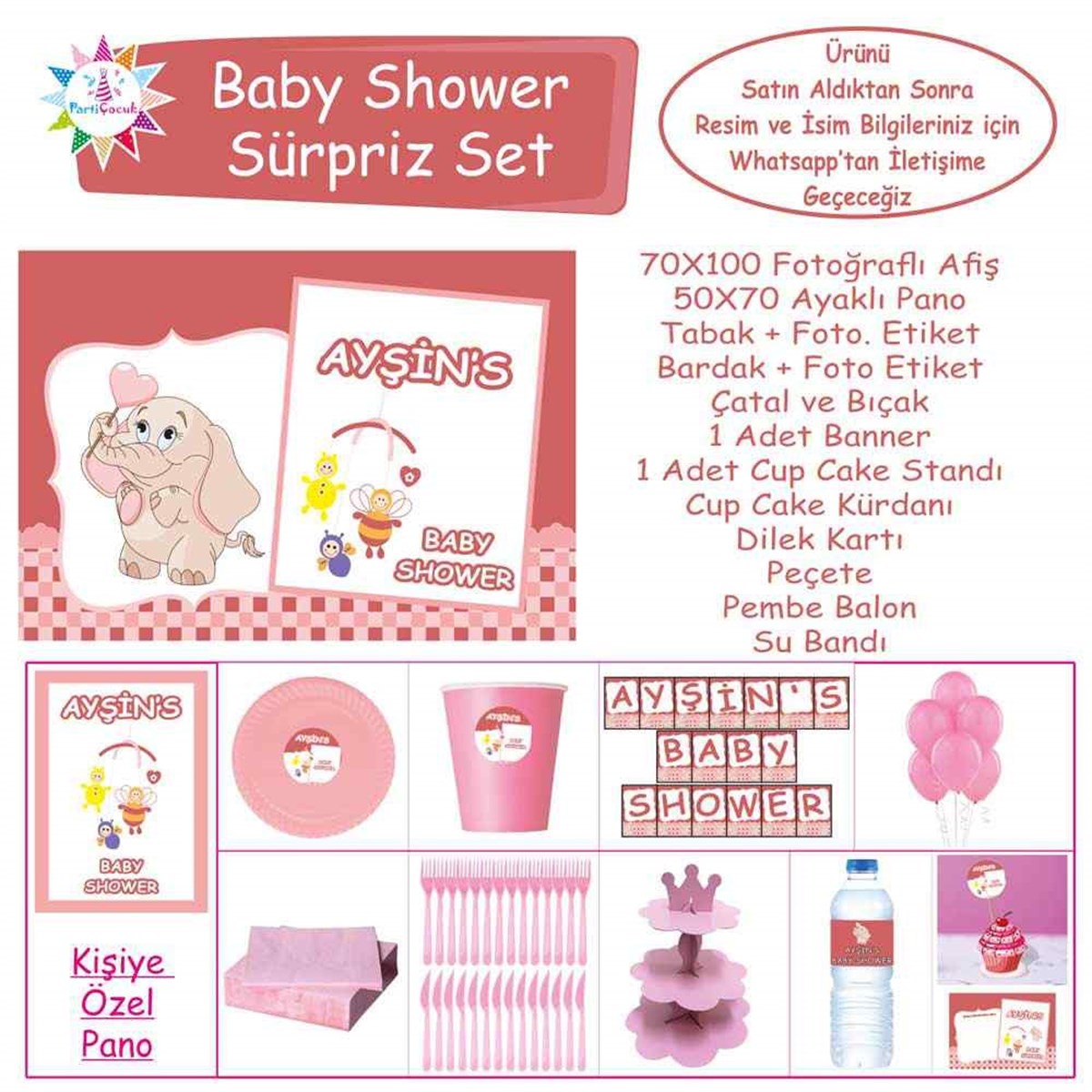 Baby Shower Çocuk Seti Erkek Çocuğu Sürpriz  