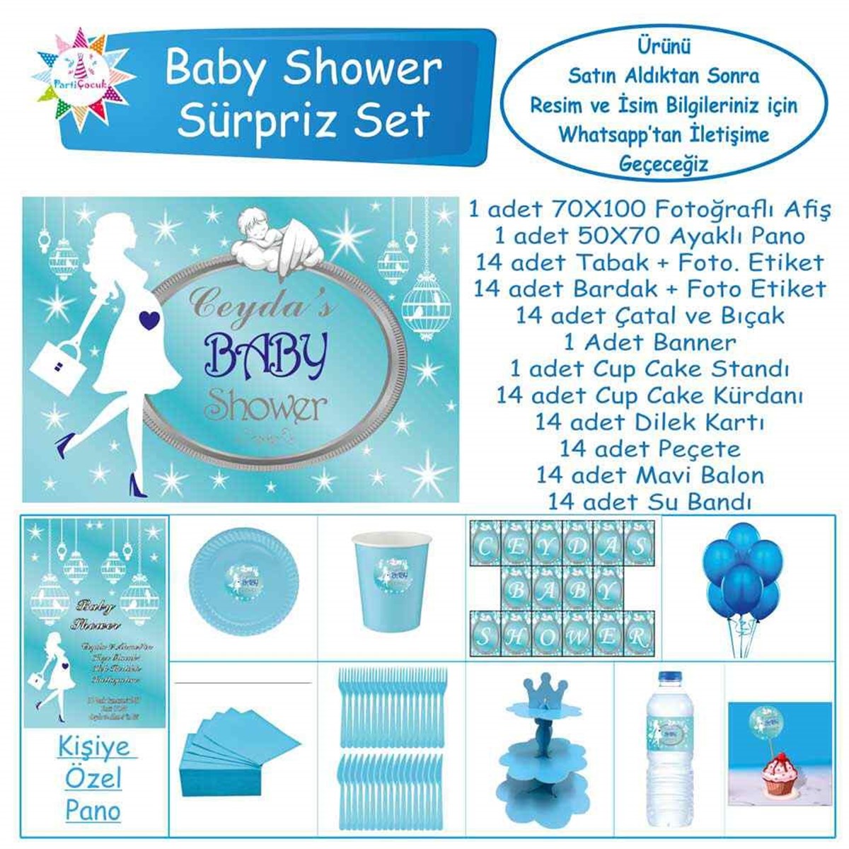Baby Shower Çocuk Seti Erkek Çocuğu Sürpriz  