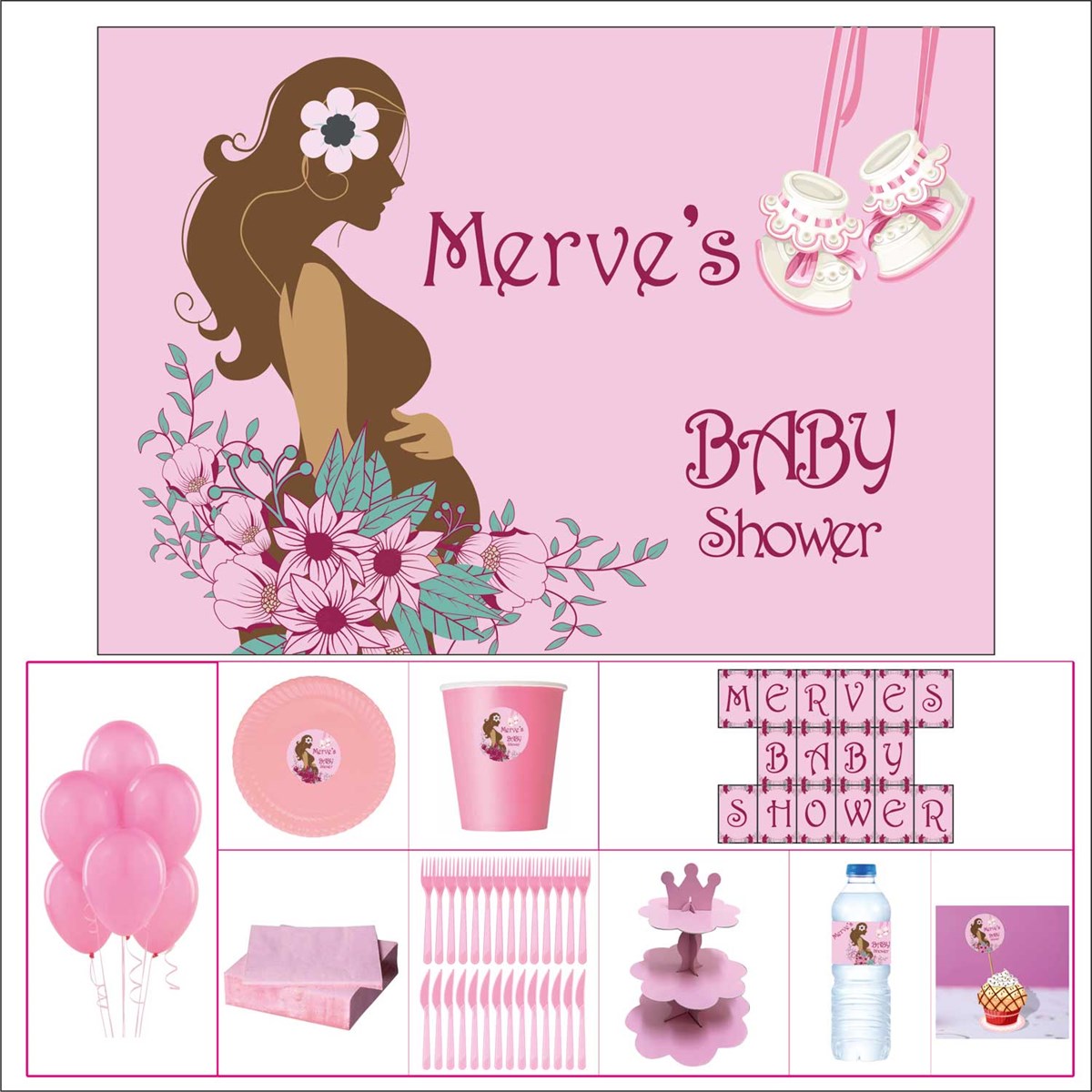 Baby Shower Çocuk Seti Kız Çocuğu Standart   