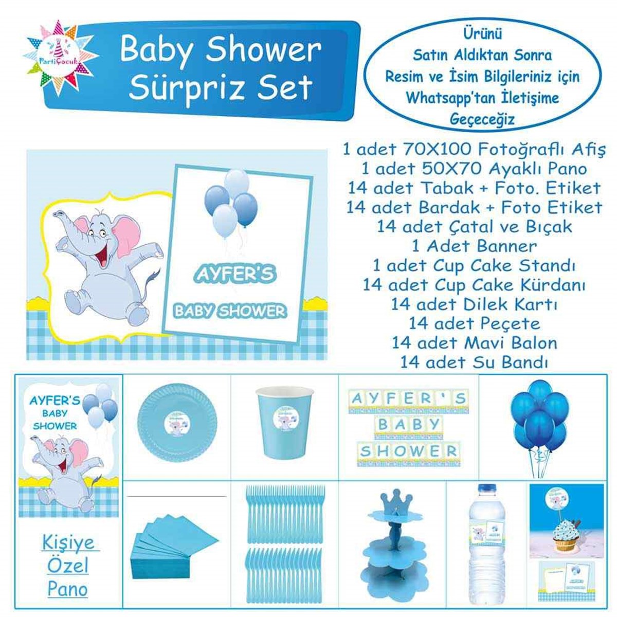 Baby Shower Çocuk Seti Kız Çocuğu Sürpriz  