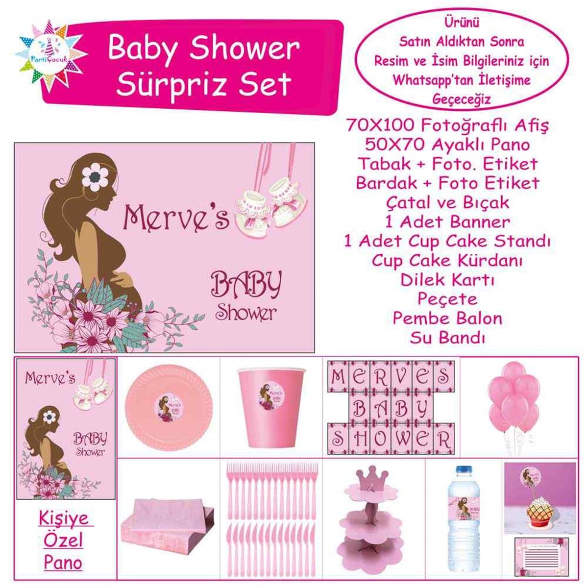 Baby Shower Çocuk Seti Kız Çocuğu Sürpriz  