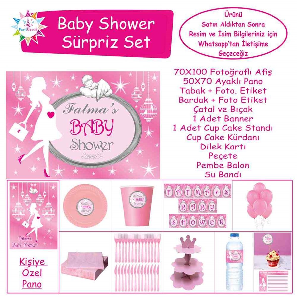 Baby Shower Çocuk Seti Kız Çocuğu Sürpriz   