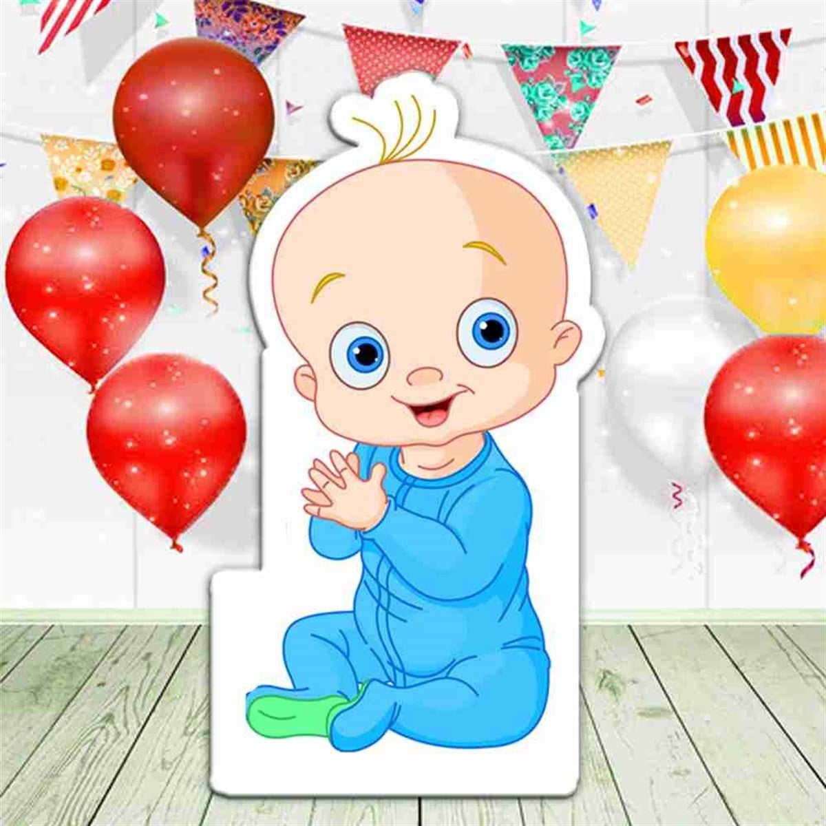 Baby Shower Erkek Bebek Ayaklı Pano 