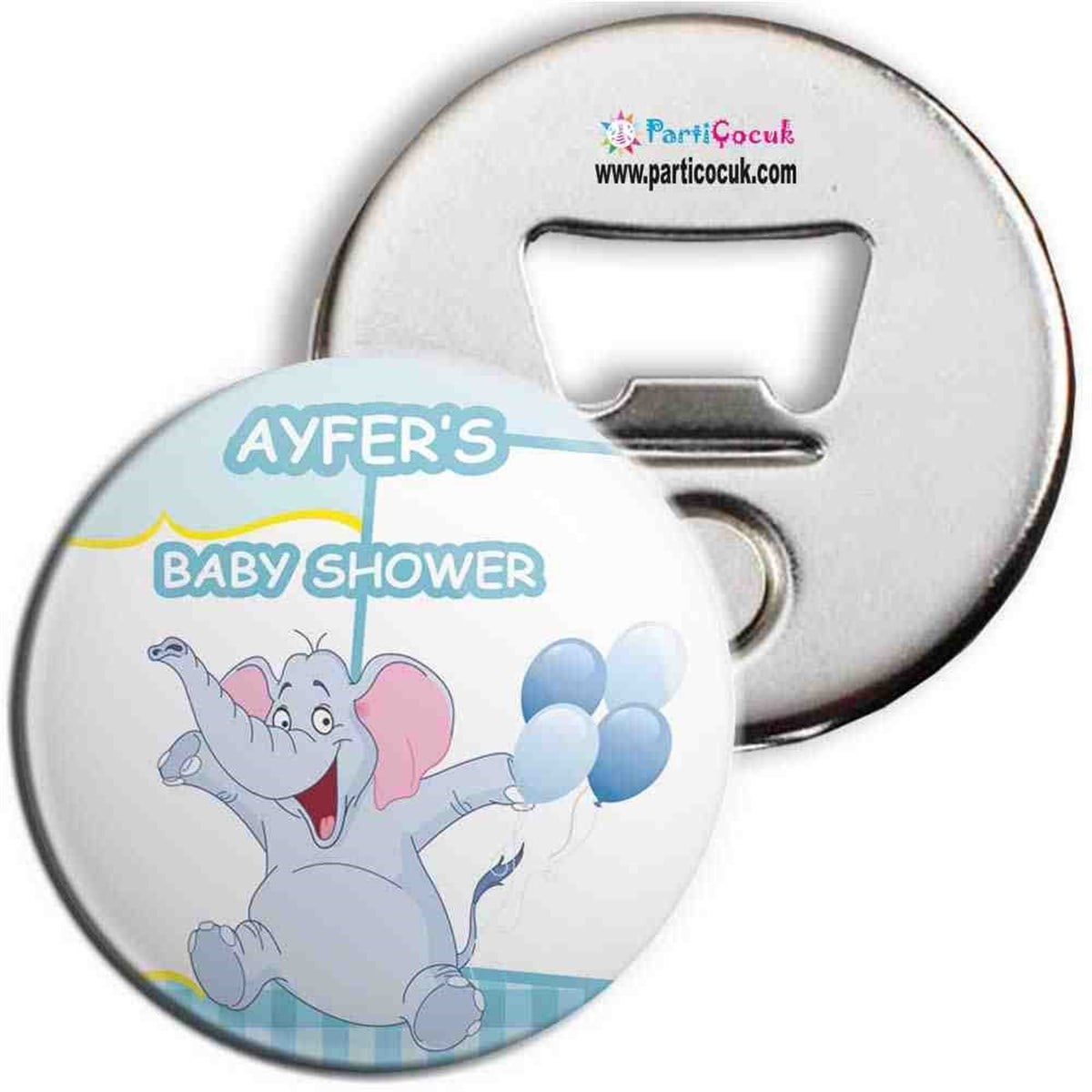 Baby Shower Mavi Filli  Konsepti Açacaklı Buzdolabı Magneti  