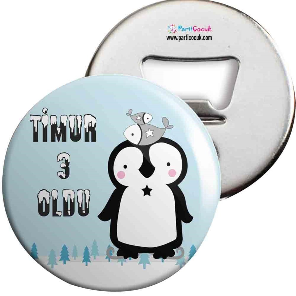 Balıklı Penguen Konsept Açacaklı Magnet Kişiye Özel 
