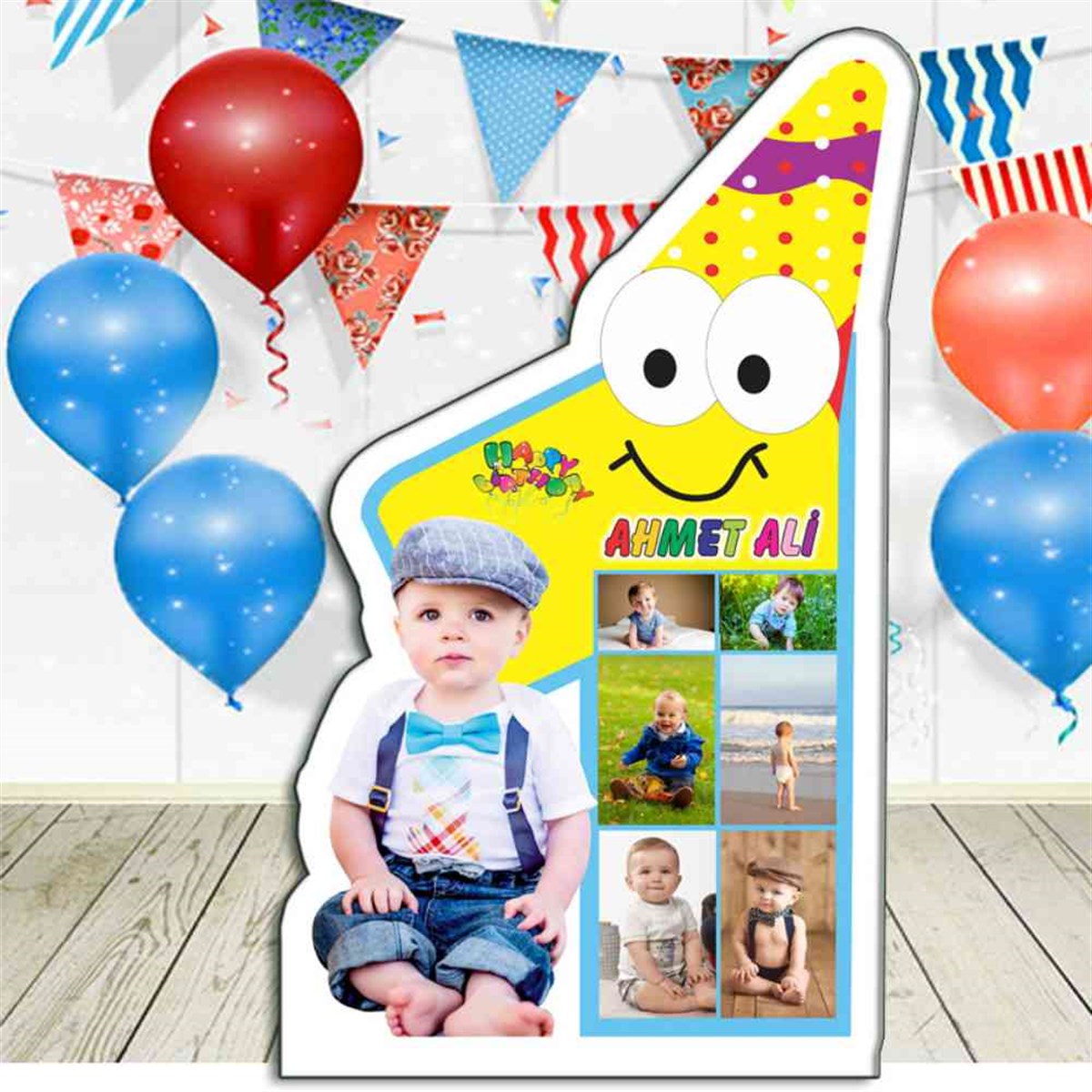 Balonlu 1 Yaş Konsept Yaş Panosu 