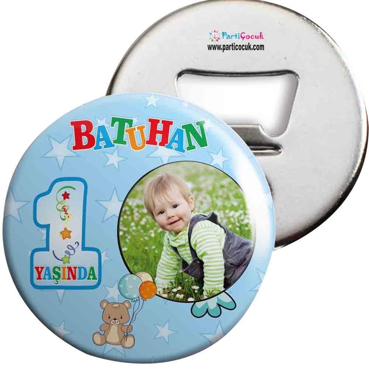 Balonlu Ayılı Konsept Açacaklı Magnet Kişiye Özel 