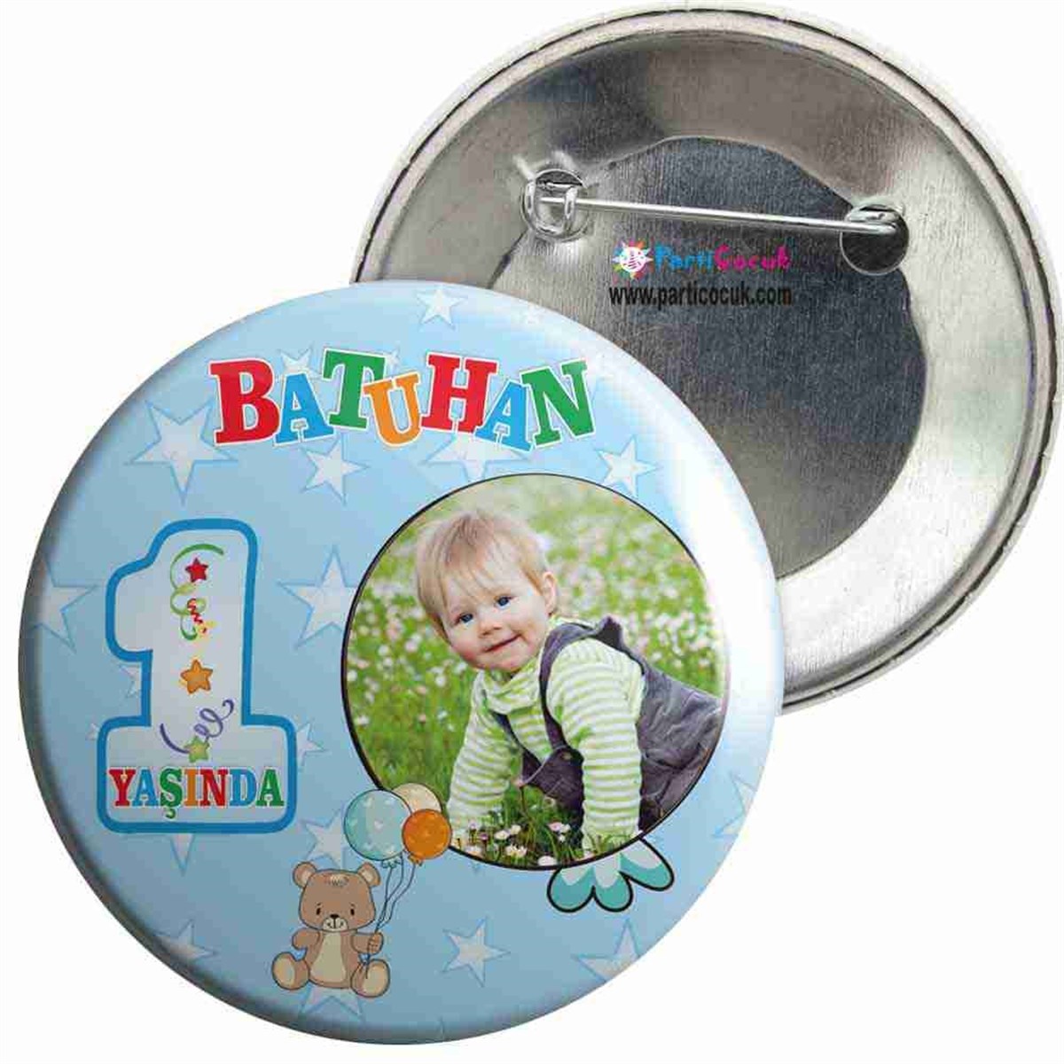 Balonlu Ayılı Konsept İğneli Rozet  