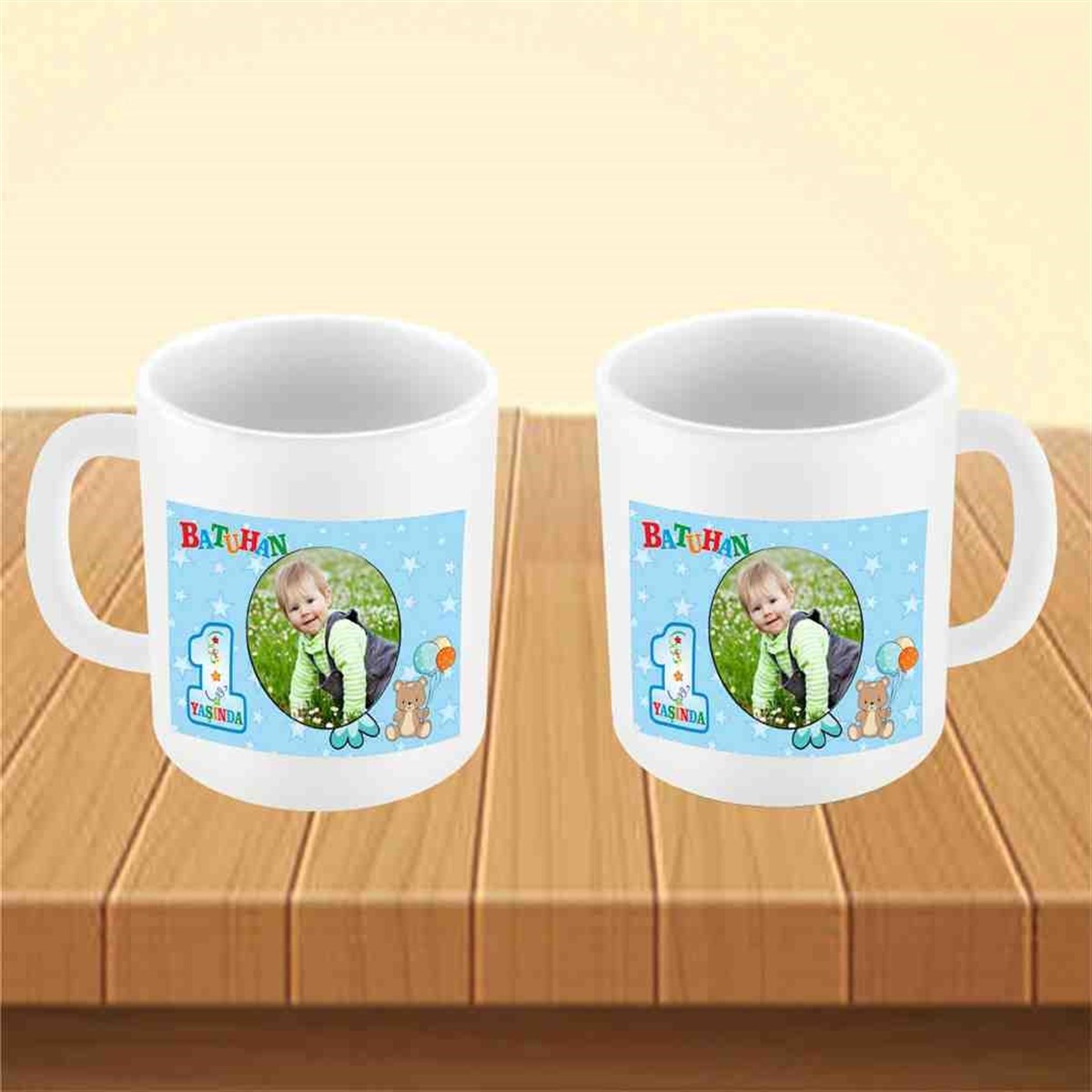 Balonlu Ayılı Konsept Kupa Bardak Mug 