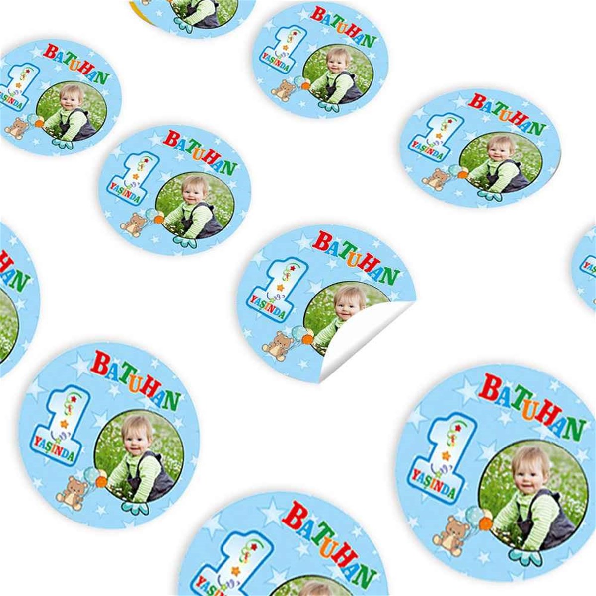 Balonlu Ayılı Konsept Sticker 30 Adet 