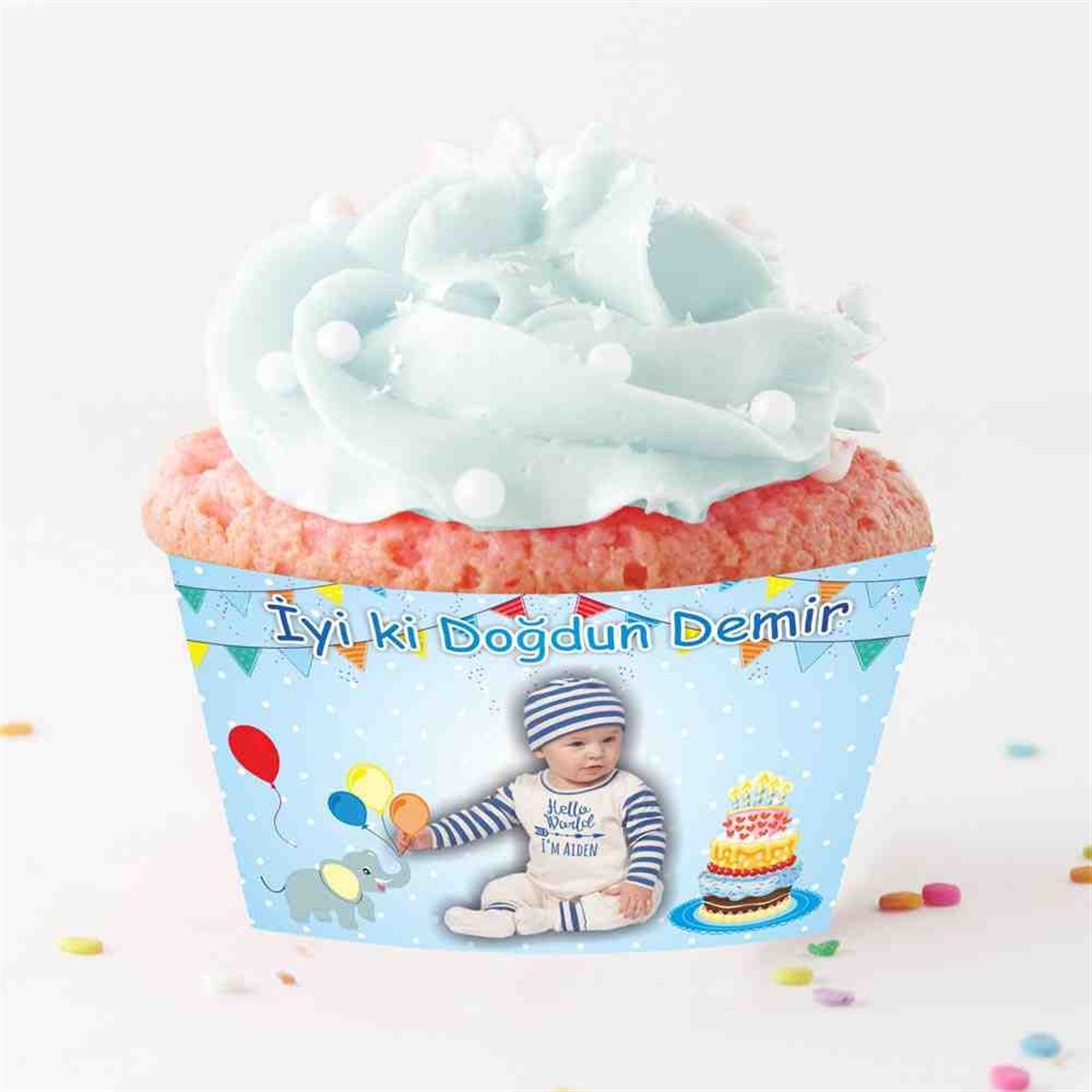 Balonlu Filli Cupcake Sargısı 