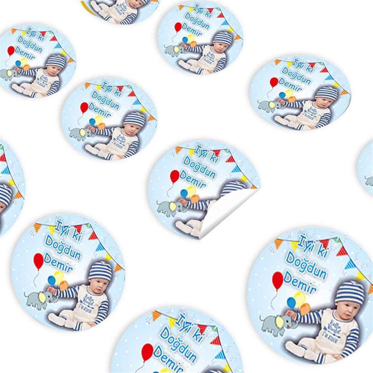 Balonlu Filli Konsept Sticker 30 Adet 